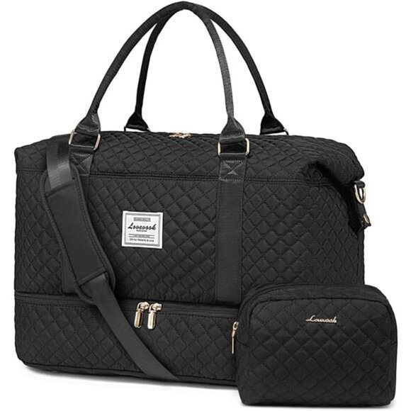 Travel Duffle Bag,Weekender Bags for Women with Shoe Compartment, Carry On Bag - Picture 8 of 14